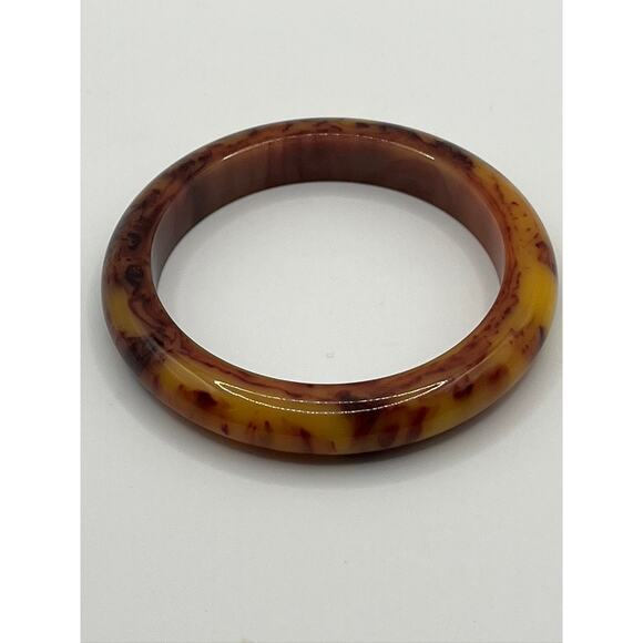 Vintage Bakelite Butterscotch Marble Bangle Bracelet - Picture 7 of 8